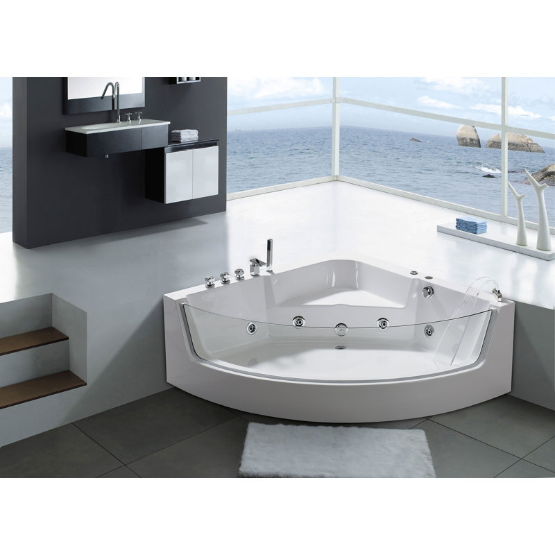Simba USA 59" x 59" Corner Whirlpool Bathtub Wayfair